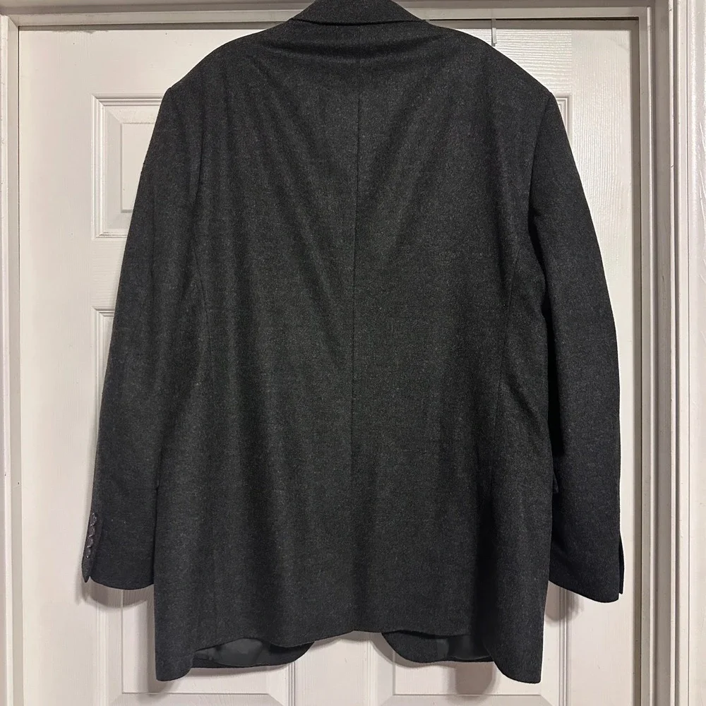Ralph Lauren Sport Coat Mens 44L Charcoal Grey Silk Wool Cashmere Blend